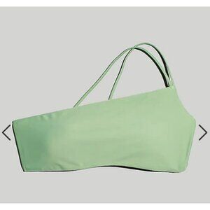 Madewell Double Strap One Shoulder Bikini Swim Top Green Size XXS NJ867